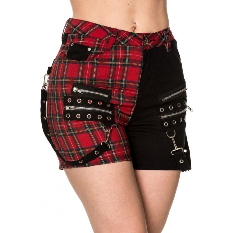 Punk Women Shorts Gothic Fashion Banned Badass Babes Shorts Women Skirt 